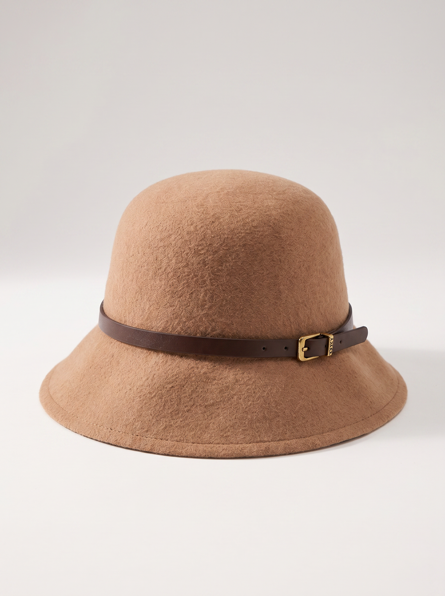 Belted Wool Bucket Hat