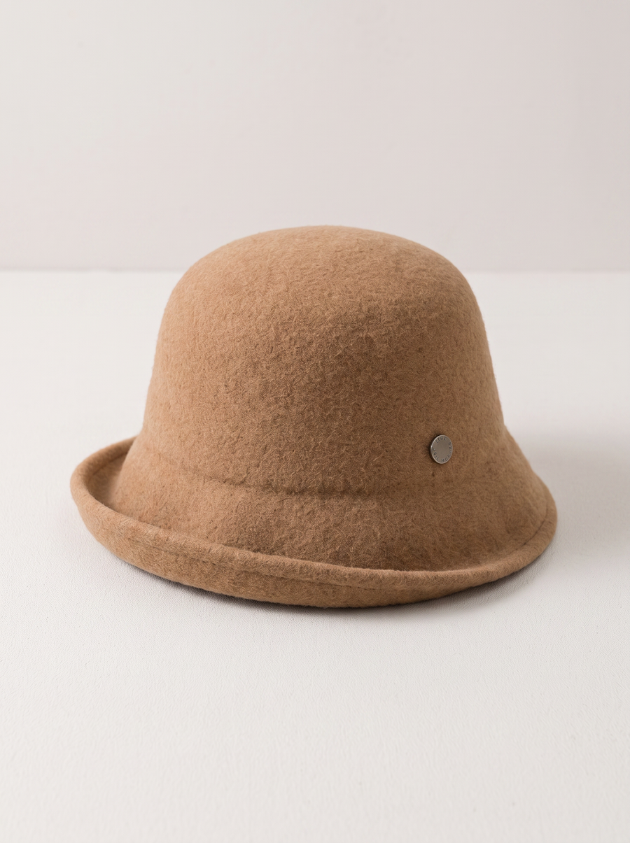 Wool-Blend Button Bucket Hat