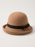 Two-Tone Bow Wool Bucket Hat