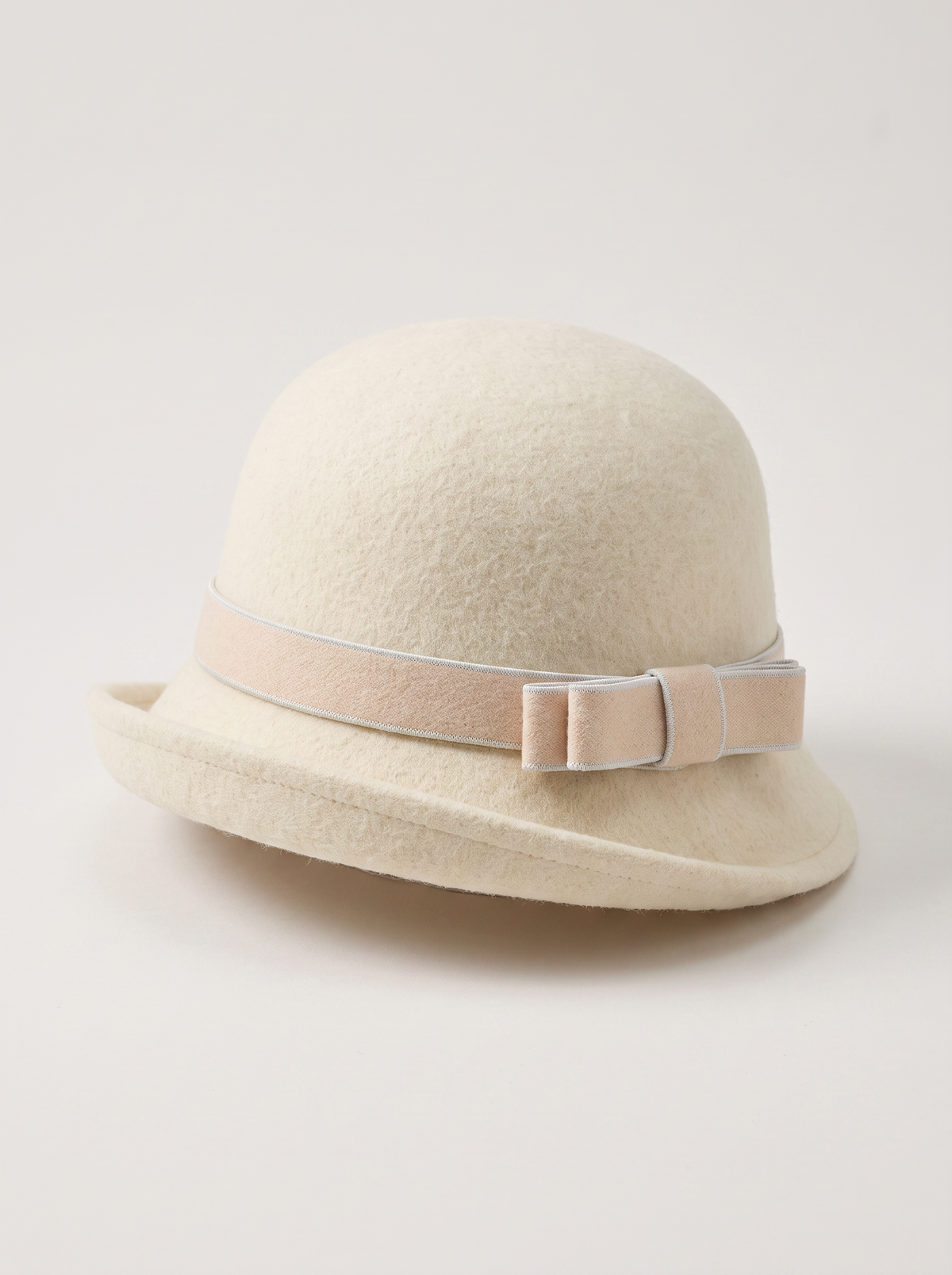Two-Tone Bow Wool Bucket Hat