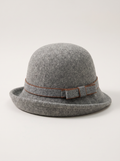 Two-Tone Bow Wool Bucket Hat