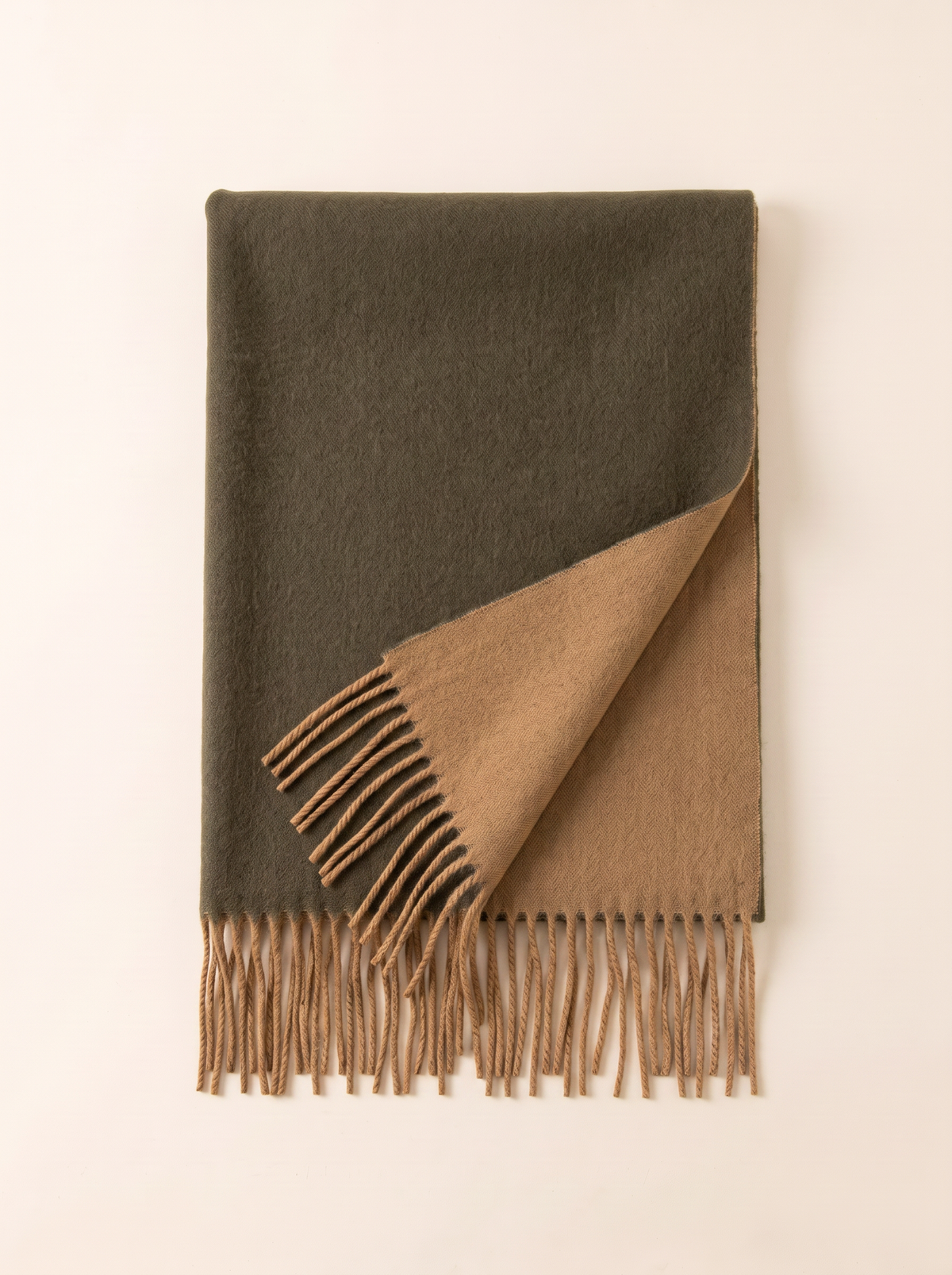 Reversible Two-Tone Wool Scarf
