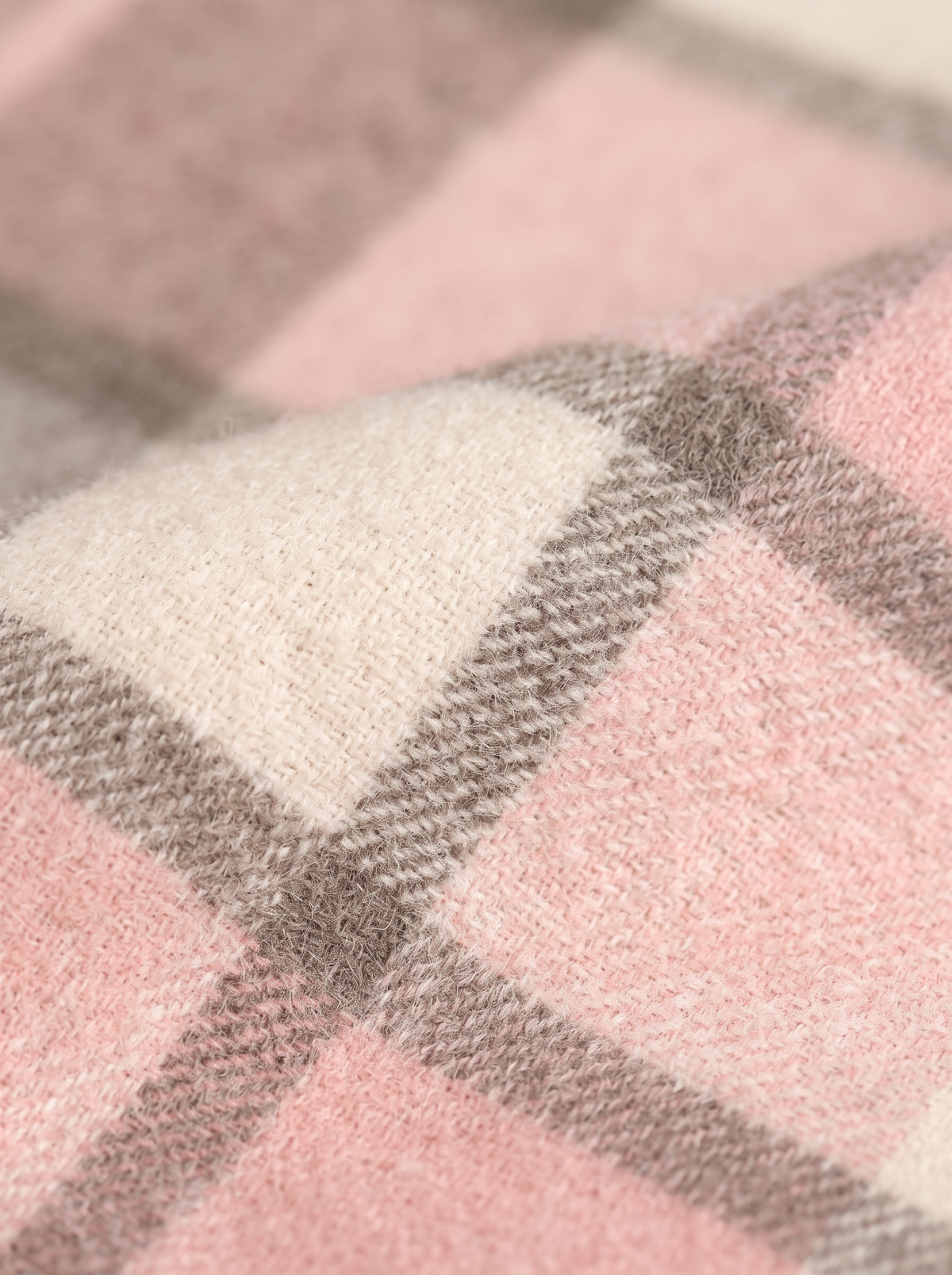 100% Wool Colour-Block Check Scarf