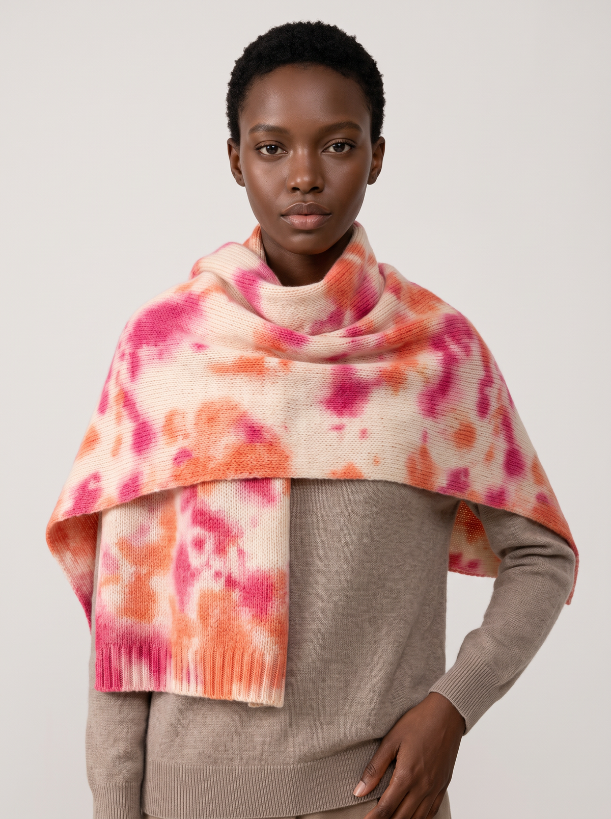 100% Wool Ink-Wash Effect Scarf