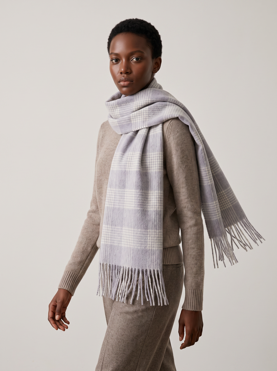 100% Wool Everyday Check Scarf