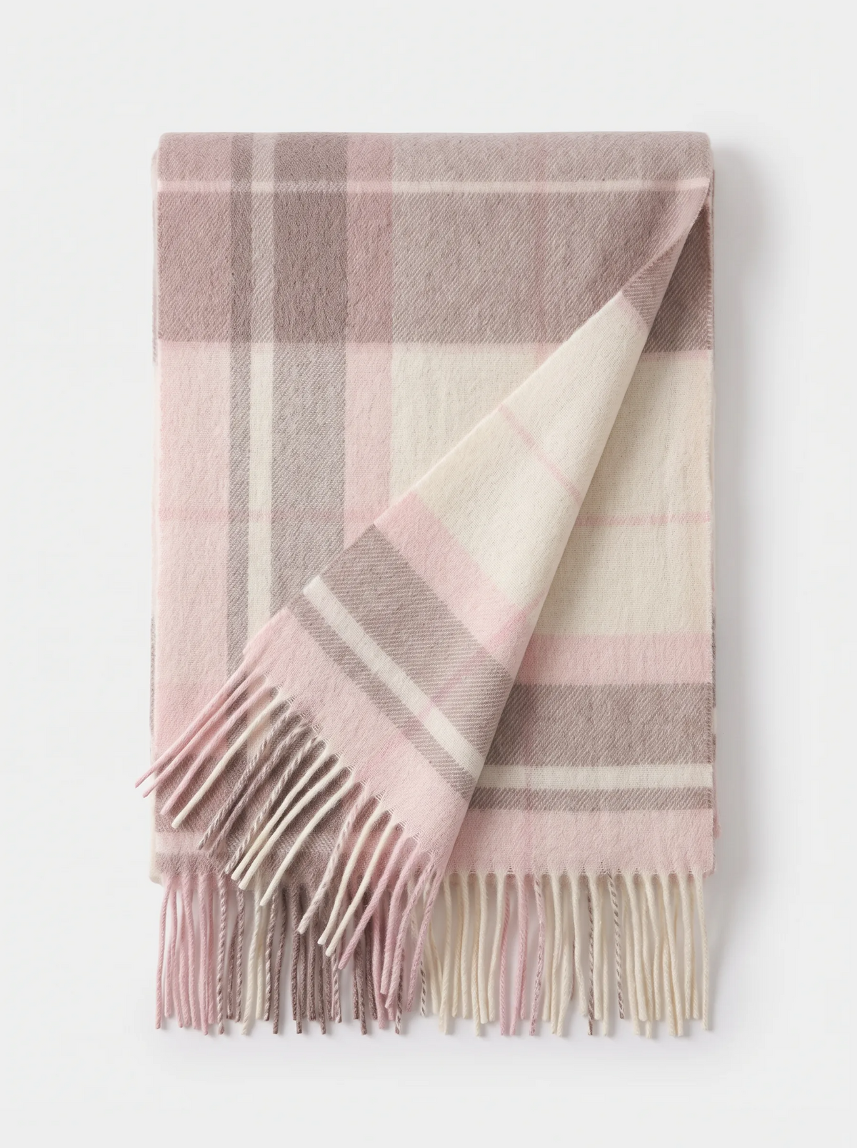 100% Wool Colour-Block Check Scarf