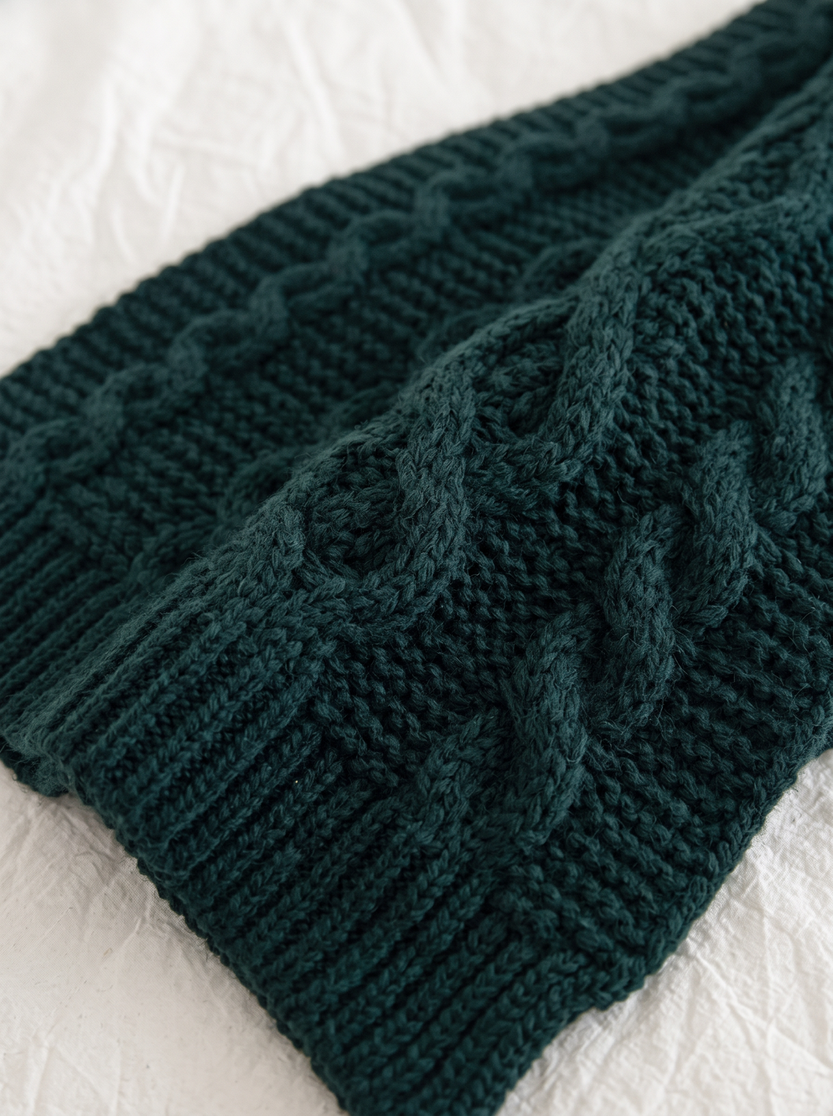 100% Wool Textured Knit Scarf