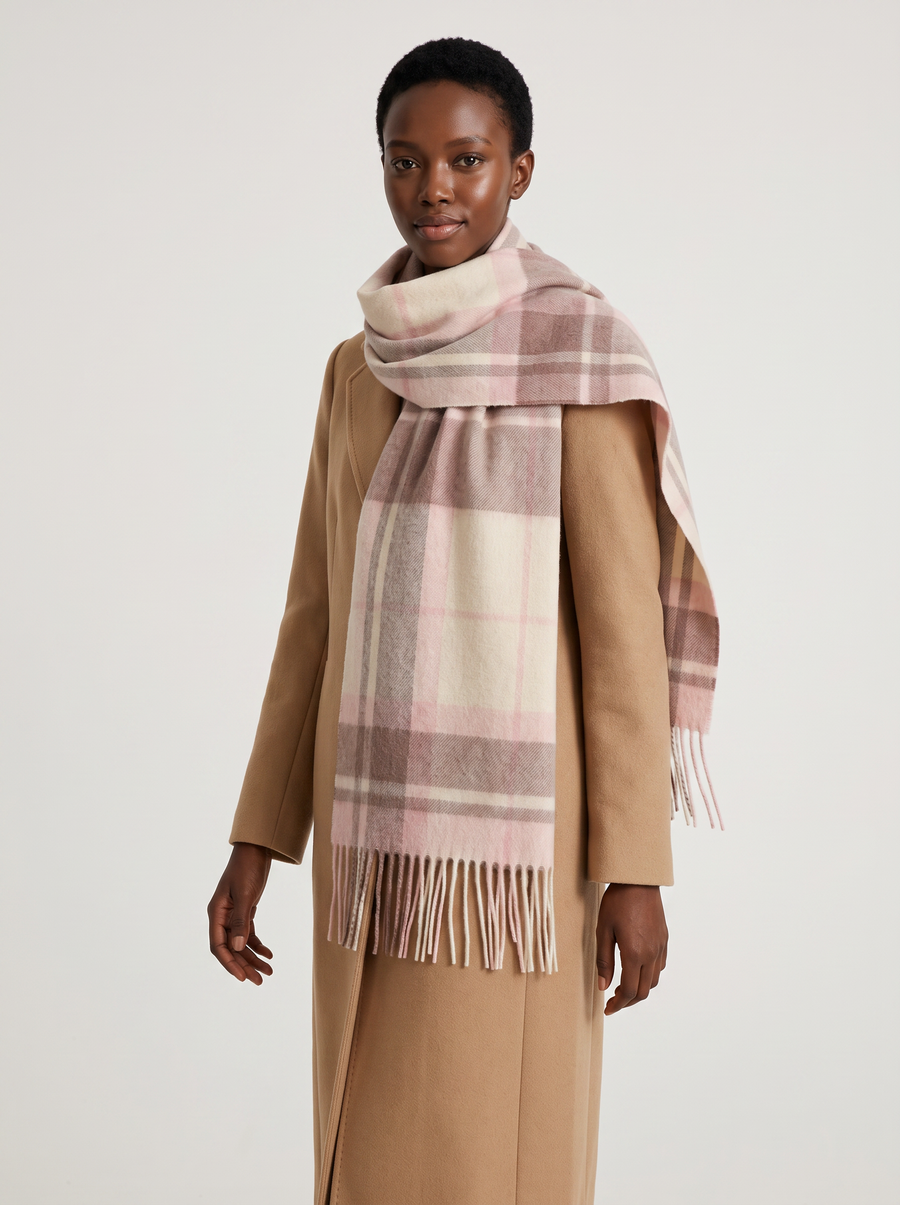 100% Wool Soft Check Scarf