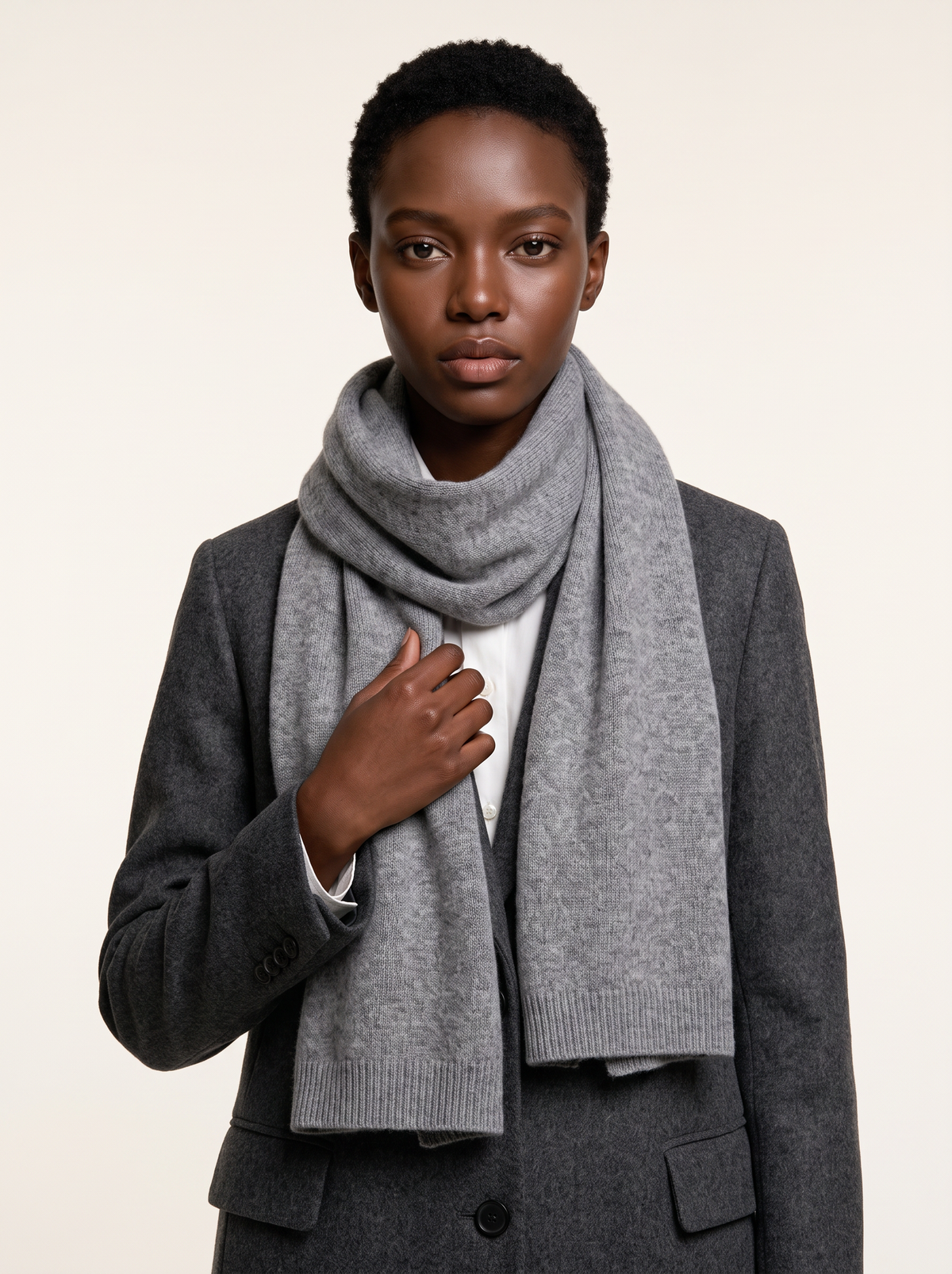 Rib-Knit Pure Wool Scarf