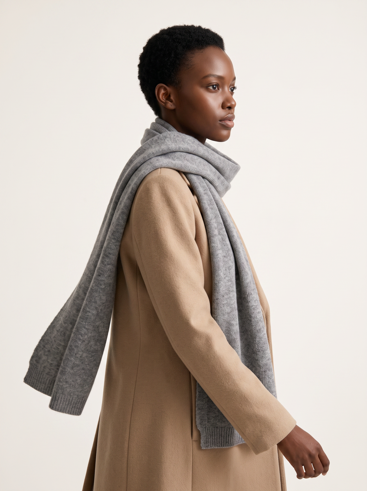 Rib-Knit Pure Wool Scarf