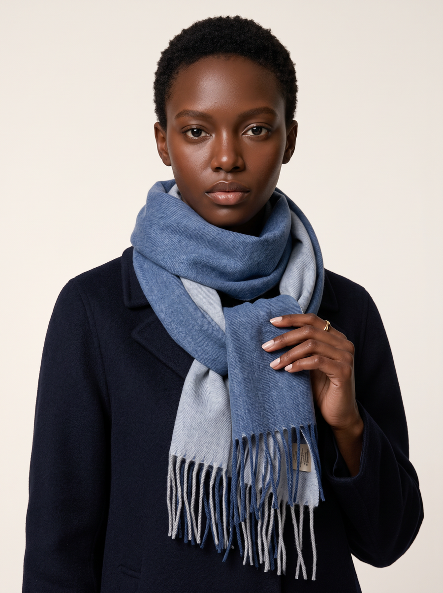 Reversible Two-Tone Wool Scarf