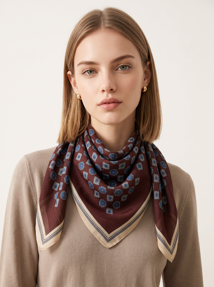 Vintage Medallion Square Scarf