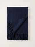 Wool-Blend Oversized Fringed Wrap — Brushed Winter Shawl