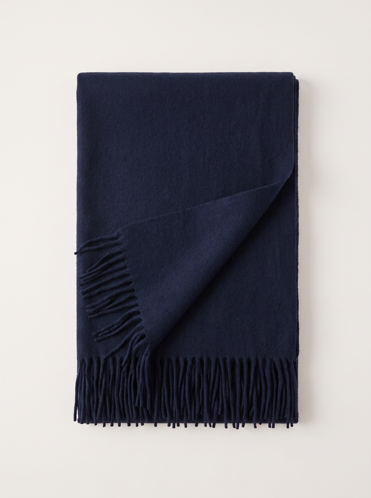 Wool-Blend Oversized Fringed Wrap — Brushed Winter Shawl