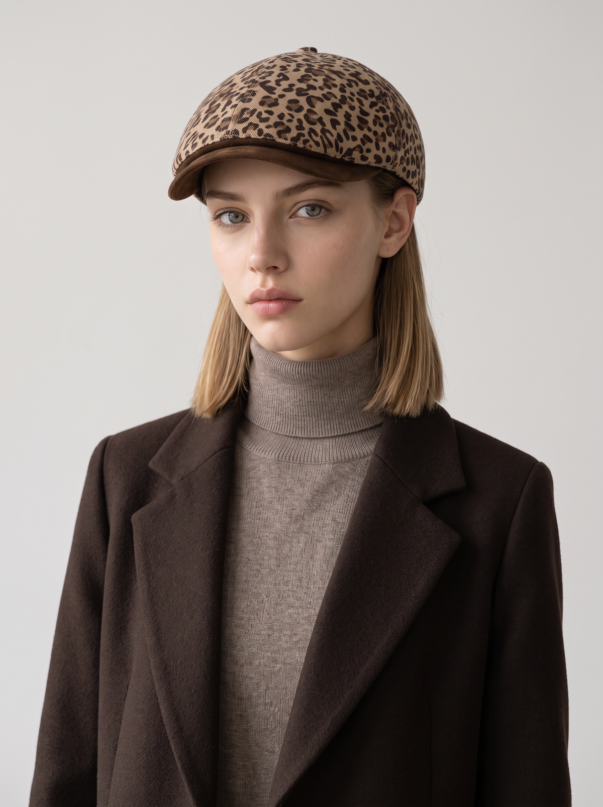 Leopard Print Newsboy Cap