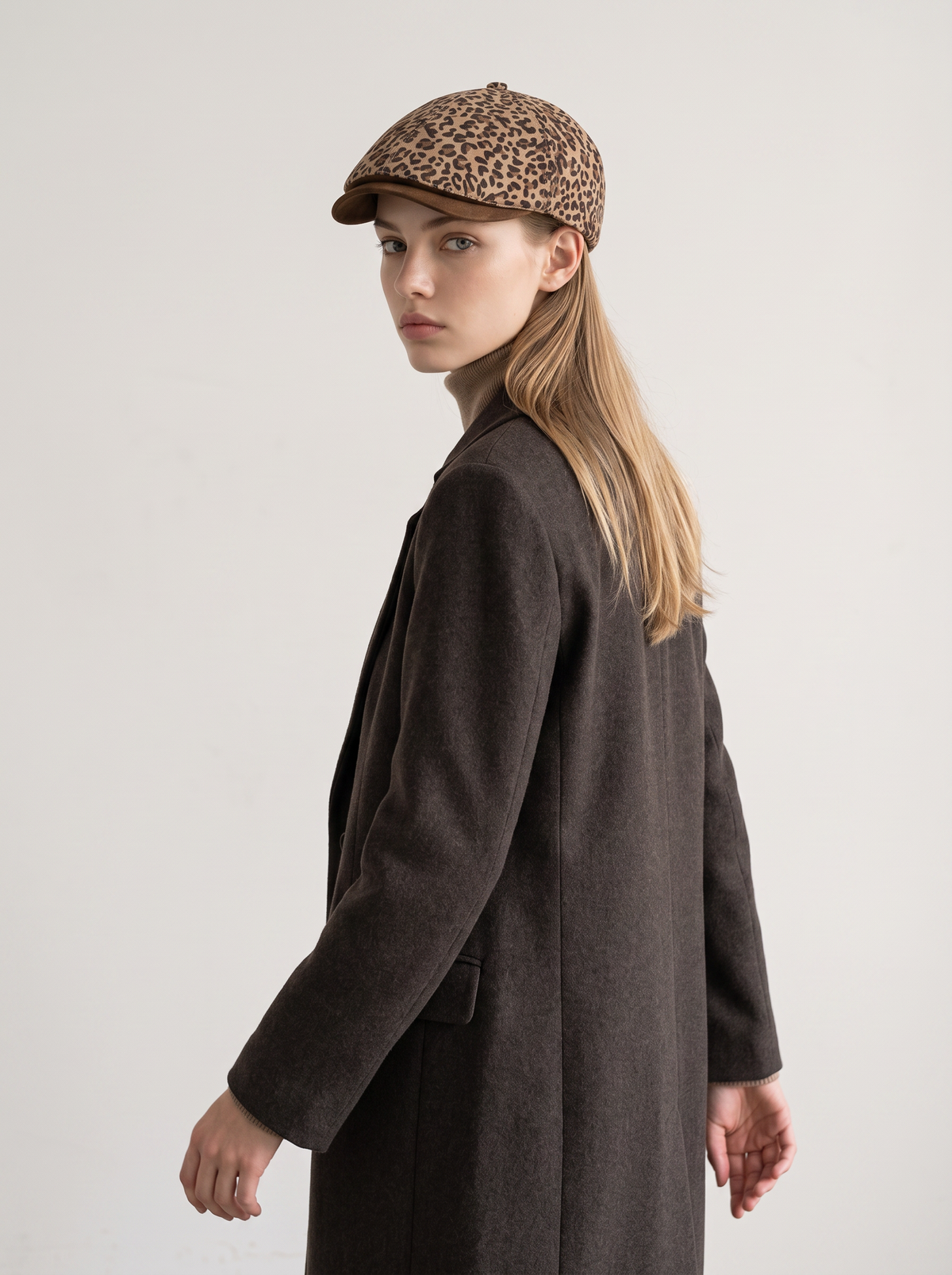 Leopard Print Newsboy Cap
