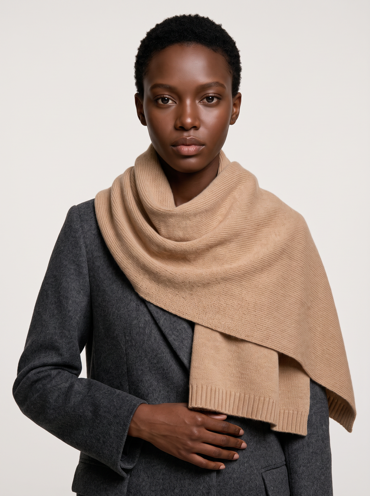Painterly Colour 100% Wool Knit Scarf