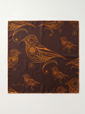 "Golden Finch Whispers" 100% Mulberry Silk Scarf