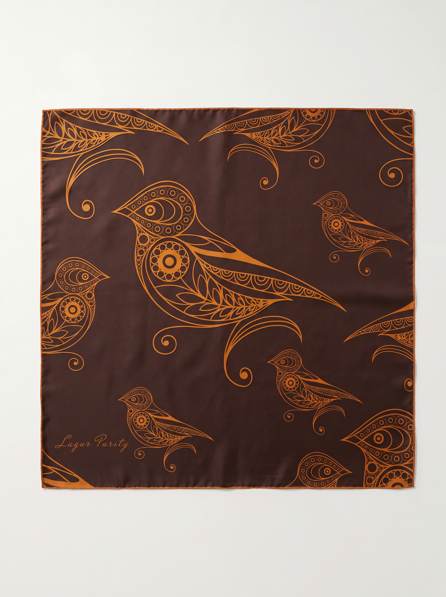 "Golden Finch Whispers" 100% Mulberry Silk Scarf