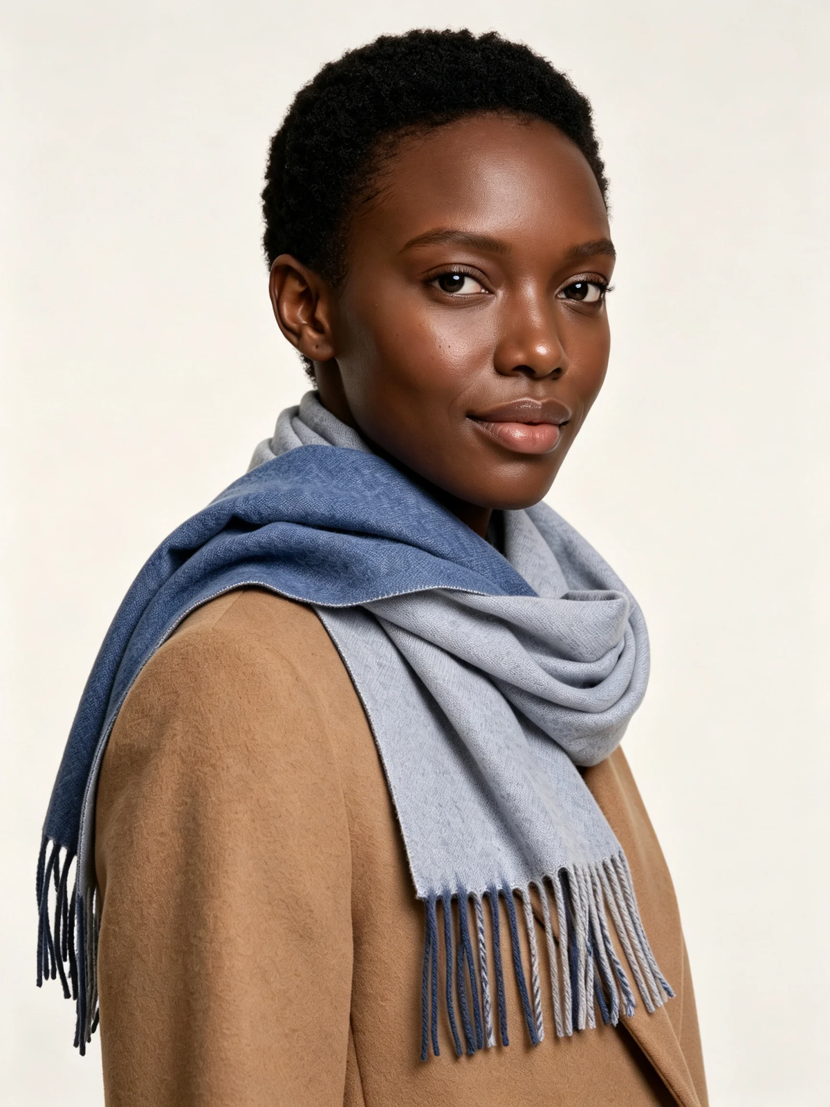 Reversible Two-Tone Wool Scarf