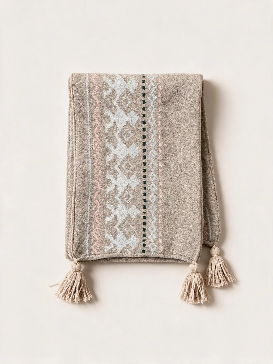 Nordic Tassel Knit Scarf