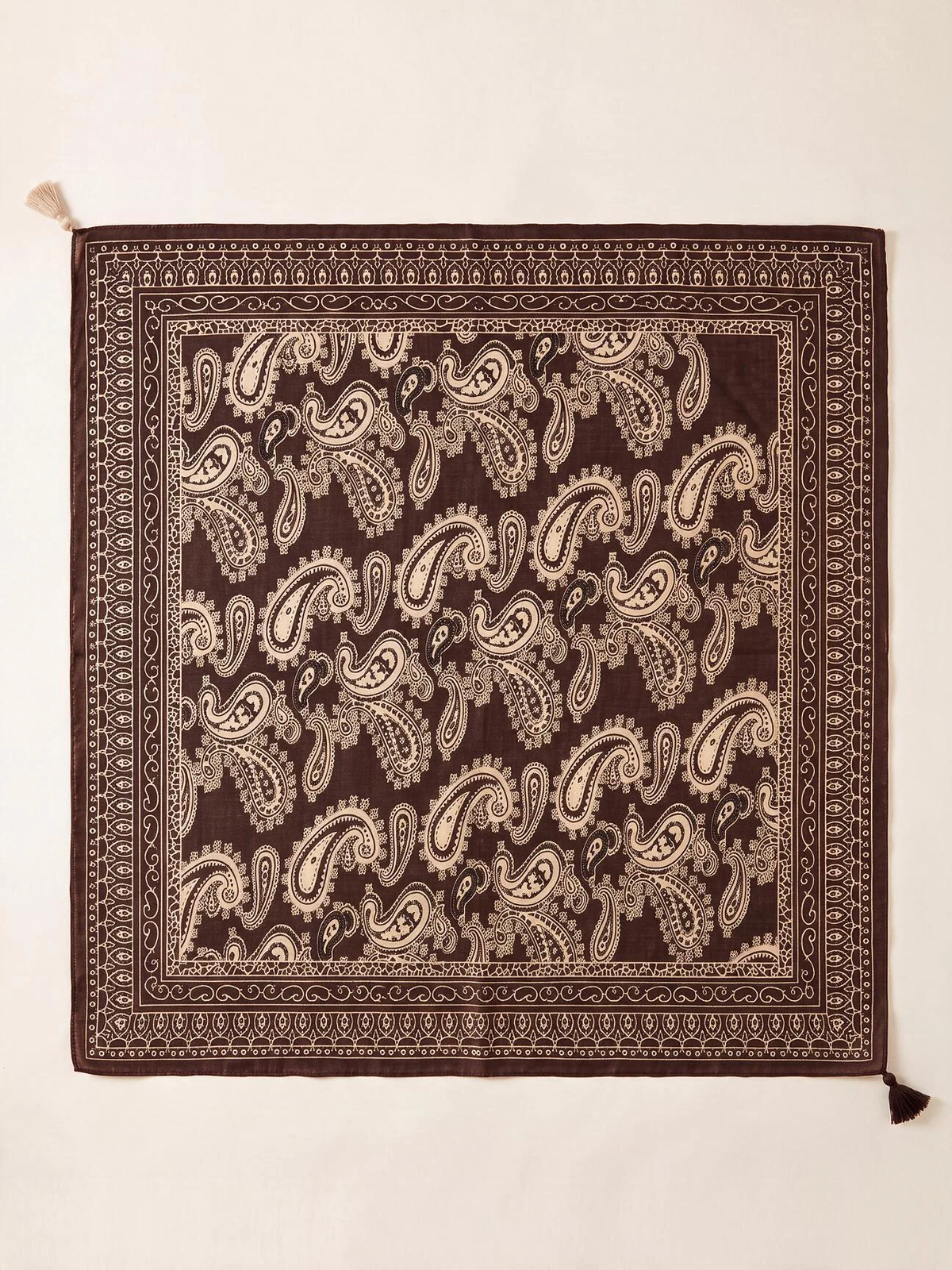 Folk Paisley Tassel Square Scarf