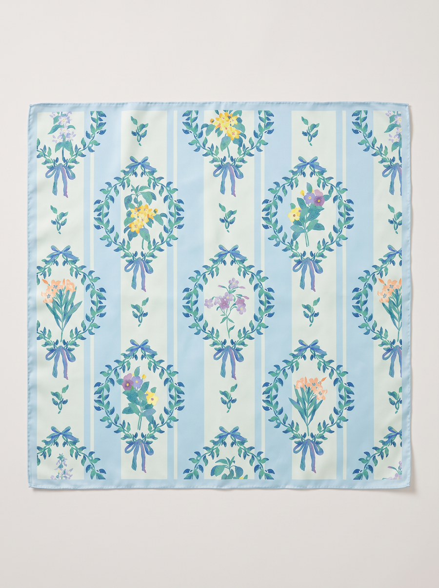 "Silk Bouquet" Floral 100% Mulberry Silk Scarf