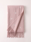 "Winter Pearl" Embroidered Snowflake Wool Wrap