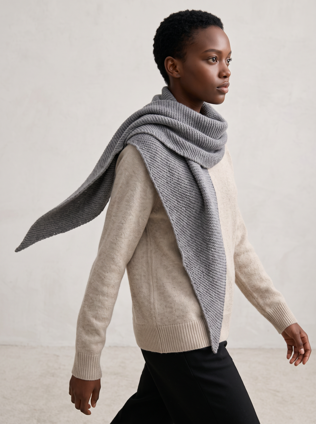 "Sophie's Wrap" Handmade 100% Merino Wool Triangle Shawl