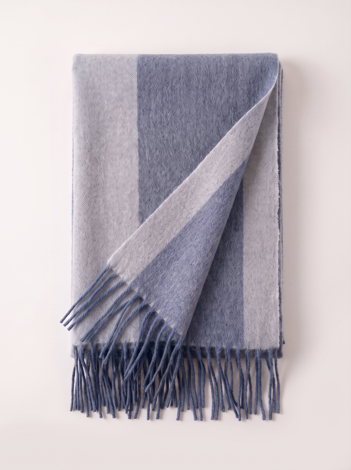 "Nordic Contrast" Color-Block 100% Australian Wool Scarf