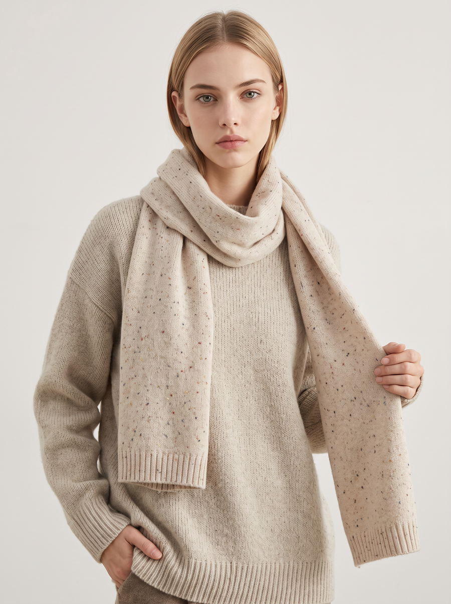 "Speckled Wool" Knit Scarf