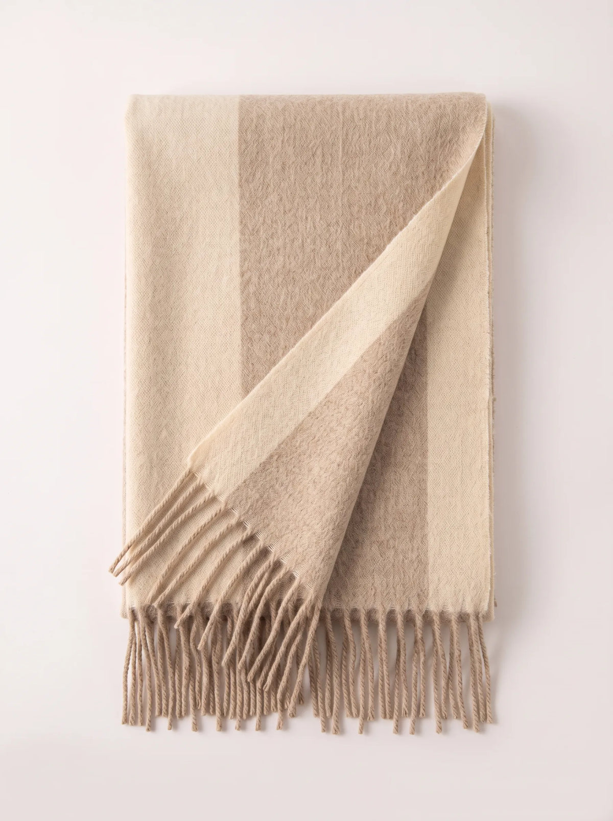 "Nordic Contrast" Color-Block 100% Australian Wool Scarf