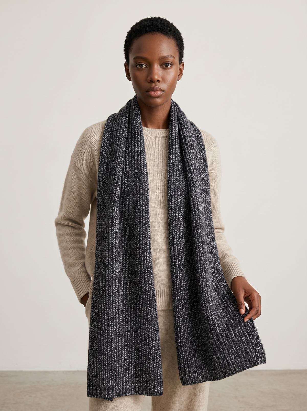 "Natural Layers" Lyocell Wool Cashmere Blend Scarf