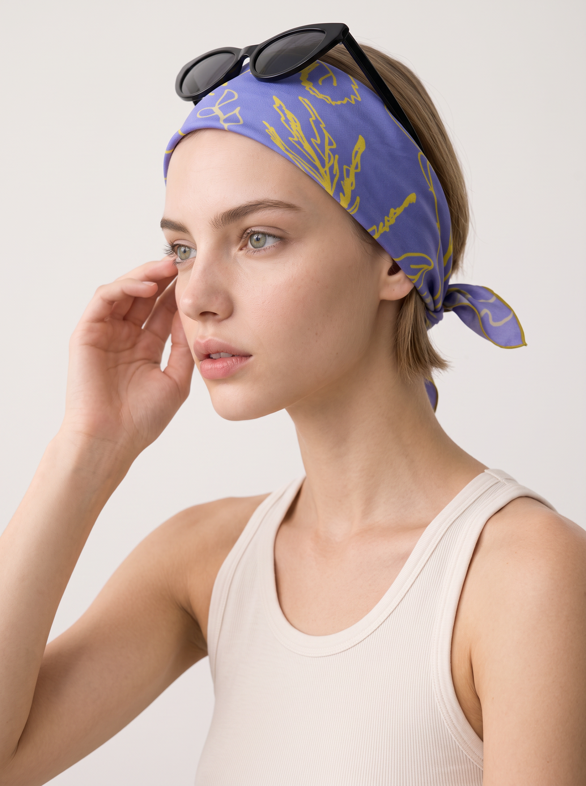 "Twilight Violet" Botanical 100% Mulberry Silk Scarf