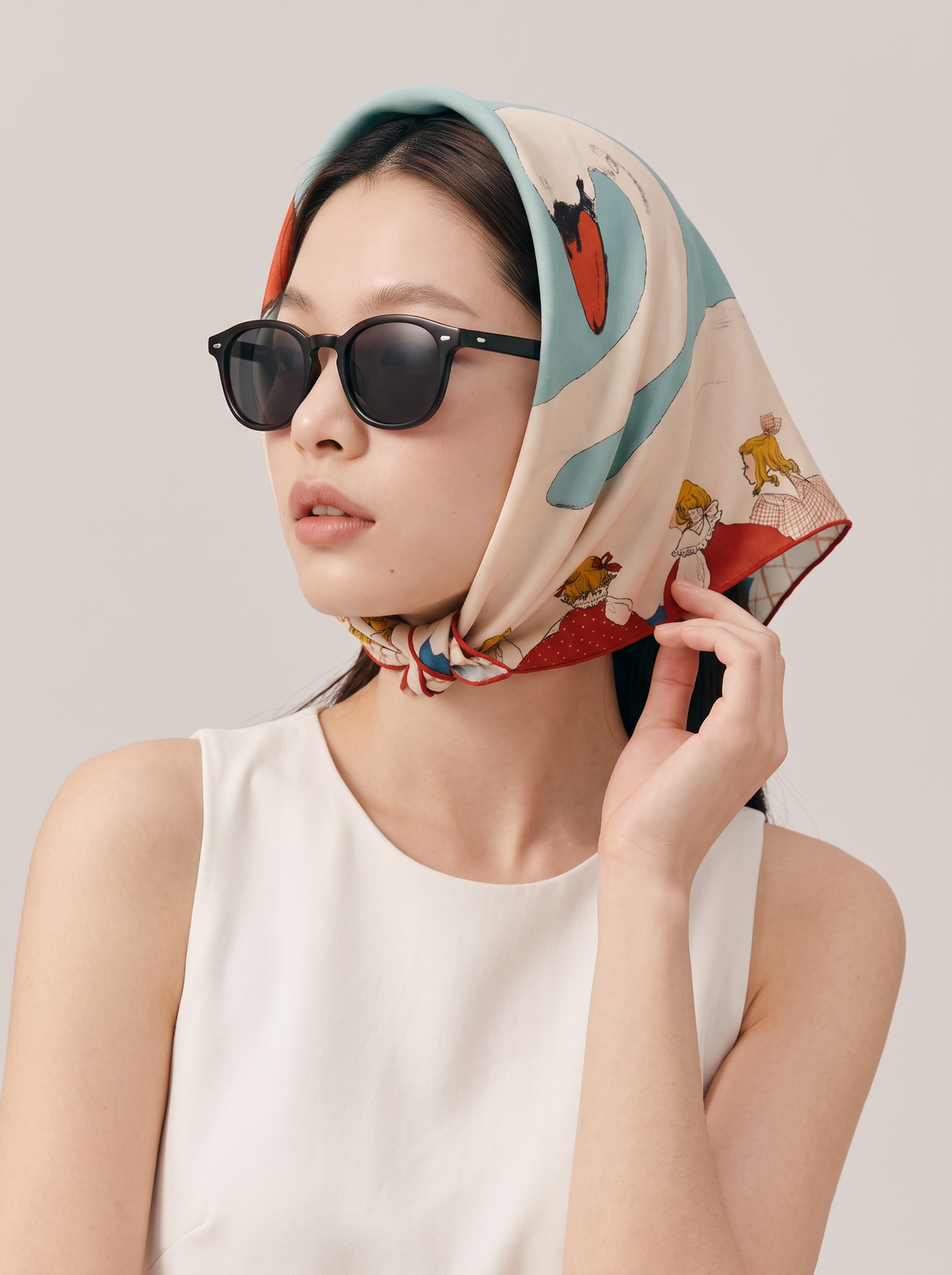 "Swan Lullaby" Fairytale 100% Mulberry Silk Scarf