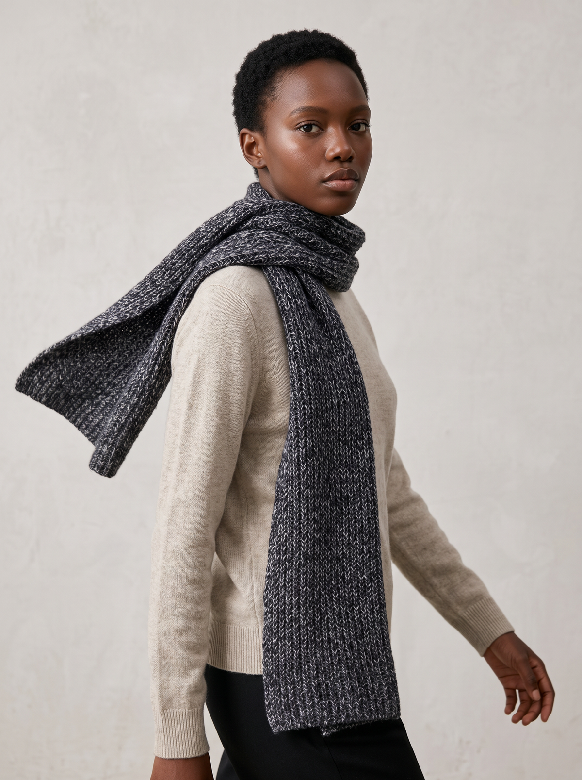 "Natural Layers" Lyocell Wool Cashmere Blend Scarf