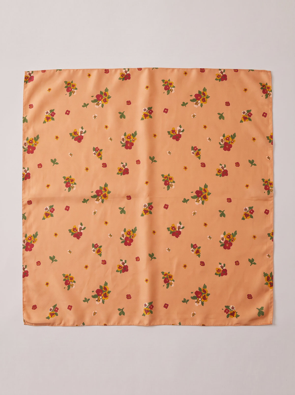 "Vintage Pansy" Floral 100% Mulberry Silk Scarf