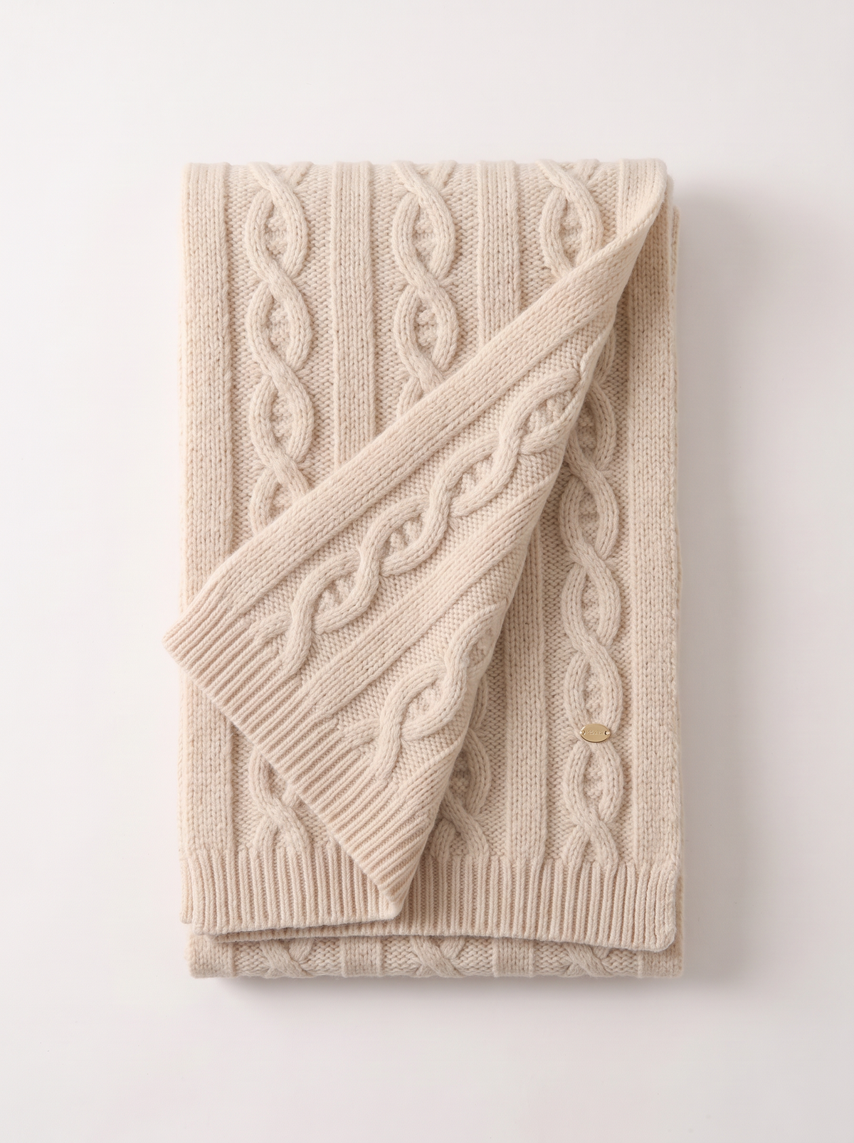 "Cable Knit Comfort" 100% Merino Wool Scarf