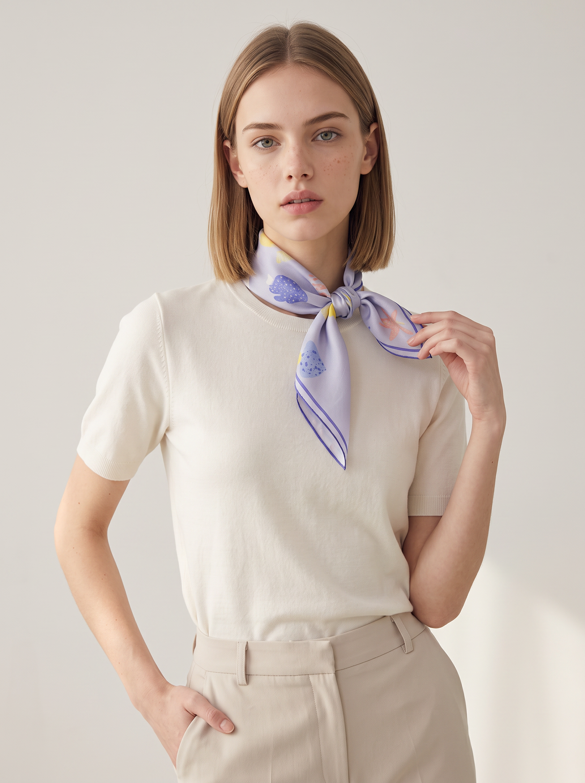 "Dreamy Seabed" Ocean 100% Mulberry Silk Scarf