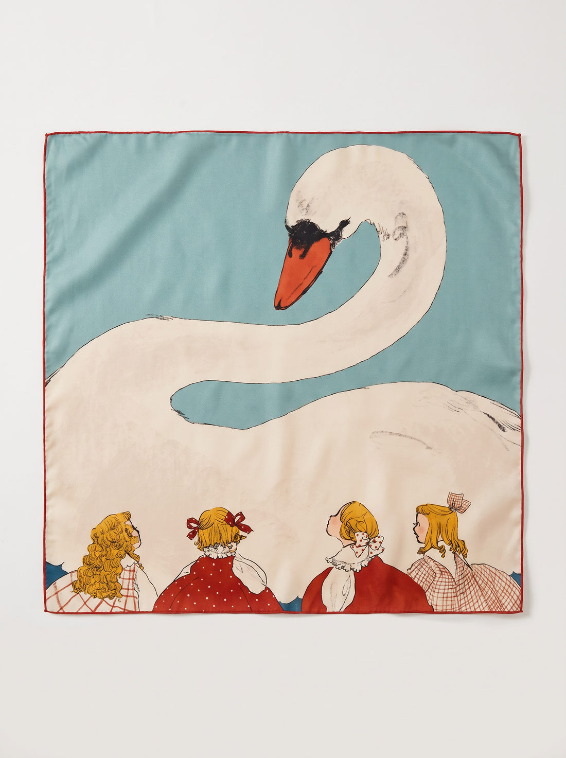 "Swan Lullaby" Fairytale 100% Mulberry Silk Scarf