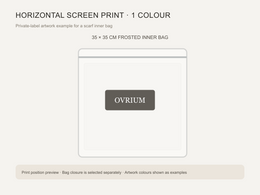 Horizontal one-colour screen print example.