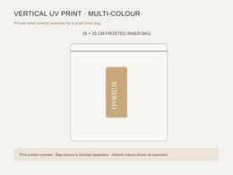 Vertical multi-colour UV print example.