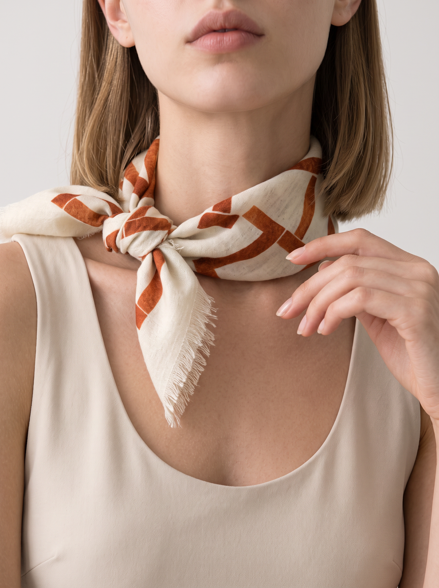 100% Wool Printed Square Scarf | Oversized Wrap